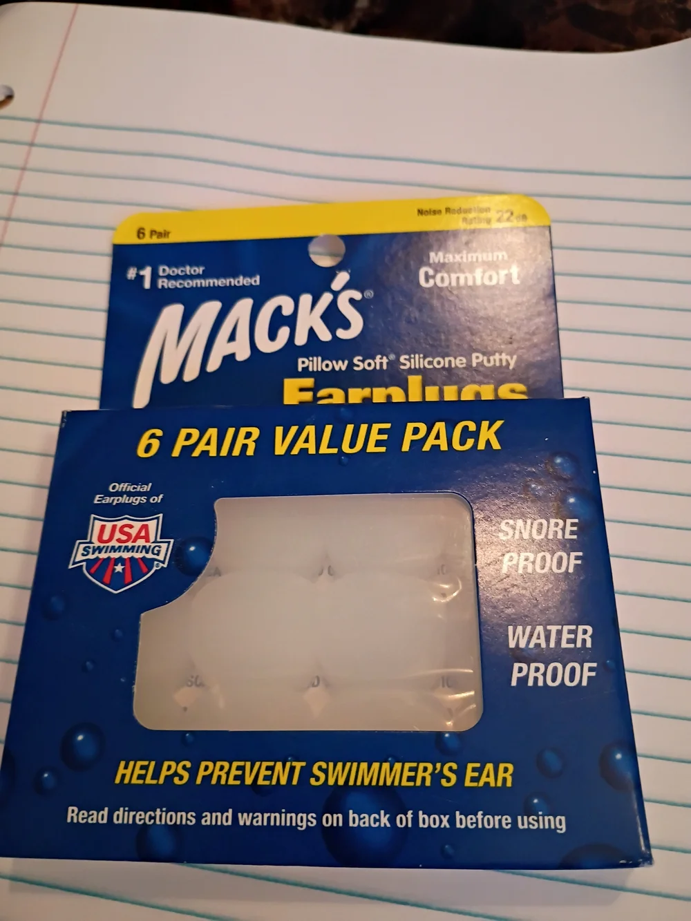 White Pillow Soft Silicone Putty Earplugs - 6 Pair Value Pack